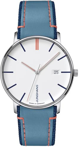 JUNGHANS Unisex Armbanduhr Form Quarz Blau/Orange 41/4481.00