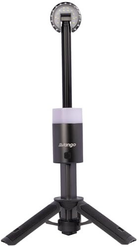 Vango Comet Light, Rechargeable Telescopic Light with Tripod Base, 1000 Lumens, 3 Brightness Modes, USB-C Charging, IPX4 Waterproof, Black