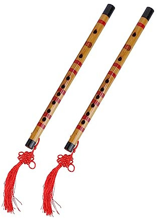 ibasenice Bamboo Flute Long Flute for Beginner Musical Instrument for Boys and Girls Chinese Traditional Musical Instrument Random Style
