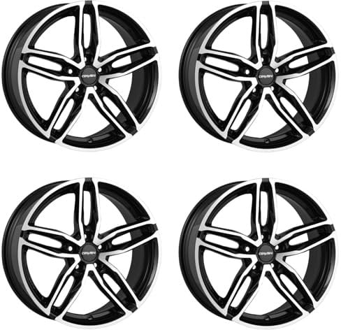 4x Carmani Felgen 13 Twinmax 8.5x19 ET42 5x114.3 black polish kompatibel mit Kia Carens Ceed EV6 Niro Optima Sorento Soul Sportage Venga