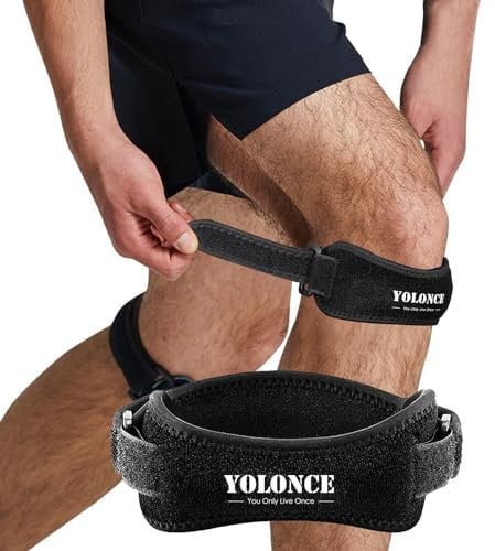 Tpubmity 2 piezas Correa de sujeción para el tendón rotuliano,Cinta Rotuliana Rodilla,Rodillera Adjustable,Rodillera Rotuliana, para senderismo, fútbol, baloncesto, correr