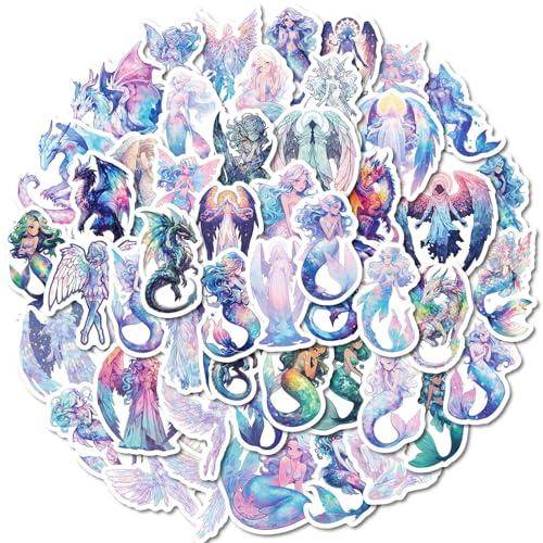 100 magische Flügelflächen, Kinderaufkleber Set, fisch mit Flügeln, dino fantasy coole Aufkleber, für Koffer Skateboard Laptop Gitarre Becher geeignet