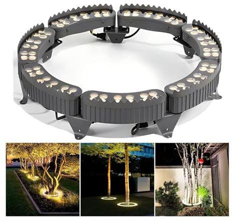 LED-Landschaftslichter für den Außenbereich, Garten, Niederspannung, IP65, wetterfest, Baumringlichter, gelbes Licht für Palmen, verschönern Sie Ihre Outdoor-Dekoration