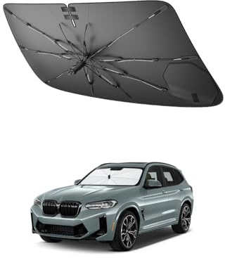 SHAOHAO Compatible con BMW X3 G01 2018-2025 Sombrilla para Coche Parasol Fácil Almacenamiento Cuerda Cuerda Protección UV Protección Solar Accesorios