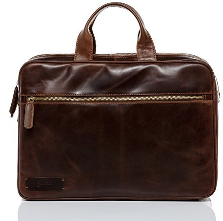 BACCINI große Laptoptasche echt Leder - 15 Zoll Laptop Business-Tasche Ben - Umhängetasche Aktentasche mit Laptop-Fach - Ledertasche Herren und Damen braun handgefertigt