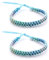 DonDon 2 braccialetti dell'amicizia colorati unisex - Menta-Arcobaleno