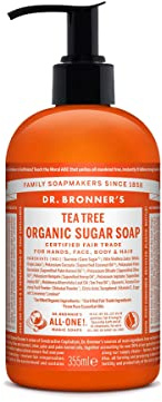 Dr. Bronner's Sugar Soap Teebaum Flüssigseife 355 ml