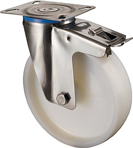 BS Lenkrolle D.50mm Trgf. 55kg m.Feststeller Ku.Platte L60xB60mm