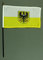 Buddel-Bini Handflagge Tischflagge Niederschlesien 15x25 cm mit 37 cm Mast aus PVC-Rohr, ohne Ständerfuß