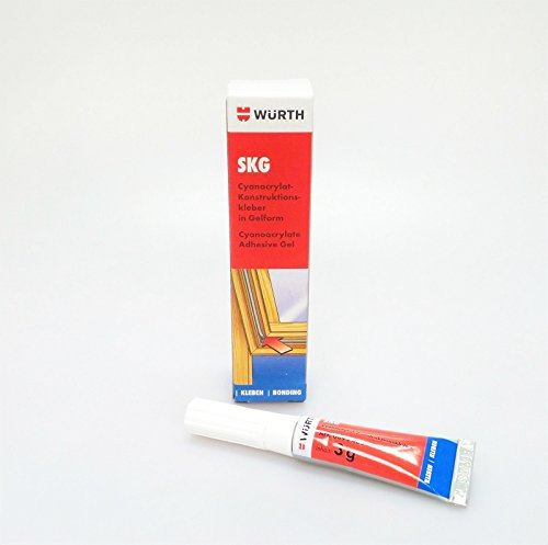 2 x Incoloro Würth superglue (4011231835435) 3gr pegamento especial