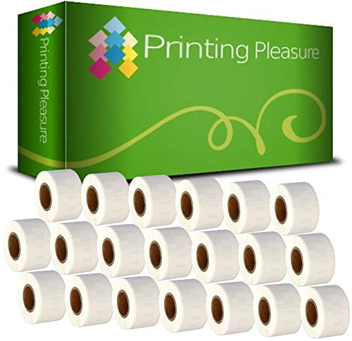 Printing Pleasure 20 x 99010 Rollen Adress-Etiketten kompatibel für Dymo LabelWriter & Seiko Etikettendrucker | 28mm x 89mm | 130 Stück