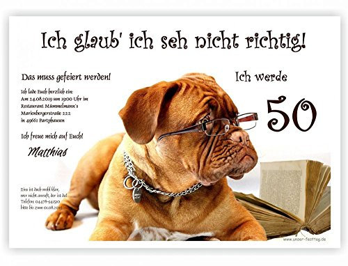 Einladungen für Geburtstage Männer Frauen Erwachsene lustig 30 40 50 60 70 jedes Alter möglich, 10 Karten, DIN A5