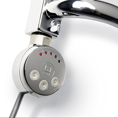 terma MEG CHROME ELECTRIC THERMOSTATIC TOWEL RAIL ELEMENT 120W-1000W / DUAL FUEL KIT + T Piece (1000Watt, Chrome)