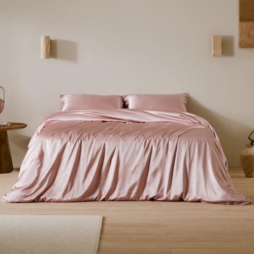 LilySilk Housse de Couette Soie Couverture Couvre-lit Anti-acariens Protège Couette 19 Momme 220x240cm Rose Pastel