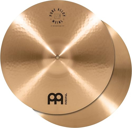 Meinl Cymbals Pure Alloy Hihat Medium Cymbal 14 inch (Video) for Drum Set (35,56cm) – Pair – Pure Alloy Bronze, Traditional Finish (PA14MH)
