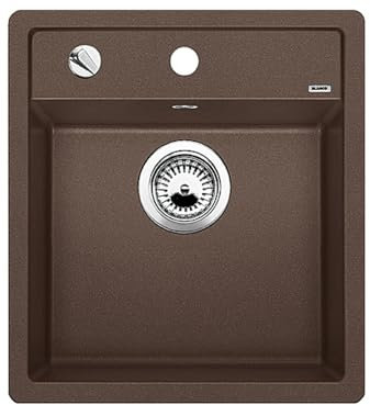 BLANCO DALAGO 45 | Granitspüle aus SILGRANIT cafe | Einbauart: Einbau von Oben | für 45 cm breite Unterschränke | Großes Beckenvolumen für optimale Nutzung | Reinigungsfreundliche Öberfläche