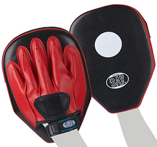 BAY LEDER-PU Redstar linear Handpratzen Pratzen, gerade, Paar, schwarz/rot, Pratzen, gerade, Schlagpolster Herren Lady Frauen Damen Mädchen Kinder Schlagkissen Trainerpratzen Schlagpratzen Schlagmitts Mitt Mitts Coachingpratzen Kickboxen Karate Taekwondo Muay Thai Thaiboxen Tae Kwon Do Handschlagpolster