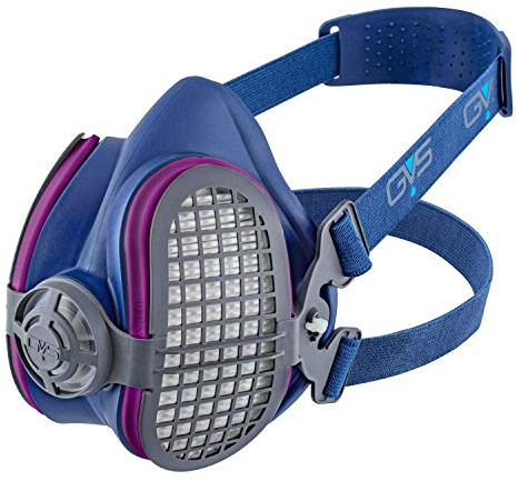 GVS SPR457 Elipse P100 Dust Half Mask Respirator with replaceable and reusable filters included, blue, m/l size