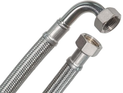 SFX® DN13 1/2 ÜM x ÜM Panzerschlauch Trinkwasser 90°-Bogen