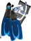 Cressi Agua Set - Set Maske Schnorchel und Flossen, Farbe Blu