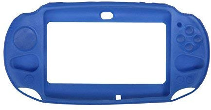OSTENT Protective Silicone Soft Case Cover Pouch Skin Compatible for Sony PS Vita PSV PCH-2000 - Color Blue