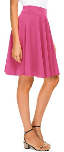 Urban CoCo Mini jupe patineuse évasée basique pour femme, décontractée et passe-partout, tissu élastique, Taille XL