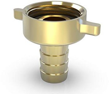ABA Beul 55001.110.2 Schlauchverschraubung mit Flügelmutter 1 fürc Schlauch 1 (25 mm), mit EPDM-Dichtung, Messing