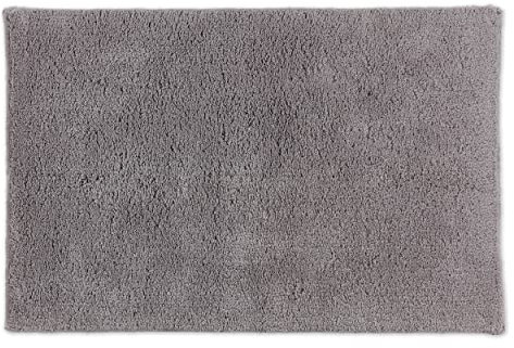 Schöner Wohnen Kollektion Badteppich einfarbig hellgrau 60 x 90 cm – waschbare Badematte rutschfest - 100% Baumwolle – Badvorleger Trockner geeignet – Duschvorleger Badezimmer