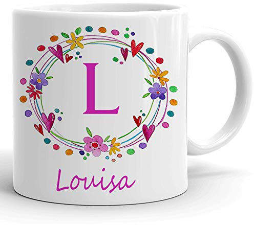 Tigerlilyprints Personalised Plastic Toddler Unbreakable Cup, Boys Cup, Girls Mug, Girls Flower cup