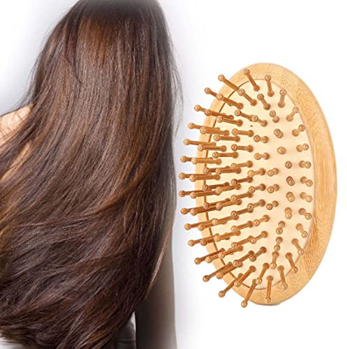 Cepillo Pelo Cepillo Pelo Antitirones Cepillo De Madera Del Masaje Del Cuero Cabelludo Del Masaje Del Cepillo, El Cepillo De Bambú Ayuda A Mejorar La Salud Del Cabello(Smoothing Brush)