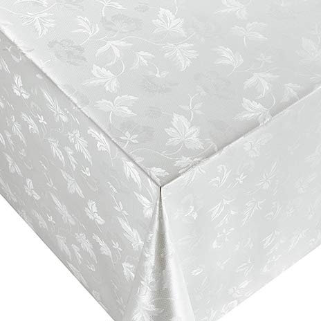 Wachstuch Tischdecke 140cm breit, Meterware, Länge und Motiv auswählbar, abwaschbar (weiß 517 a, 140 x 100cm)