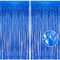 BRAVESHINE 2 Stück Metallic Lametta Folie Fransen Vorhänge, Sparkle Metallic Photo Booth Hintergrund Lametta Tür Vorhänge für Weihnachten Geburtstagsfeier Hochzeit Disco Deco (Blau, 1X2,5m)