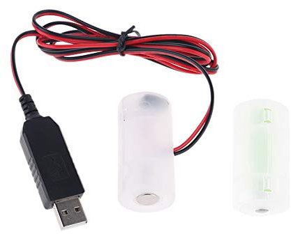 DALIN AM2 LR14 C Batterie-Eliminator, 2 m, USB-betrieben, Ersatz für 1 bis 4 x 1,5 V C-Batterien.
