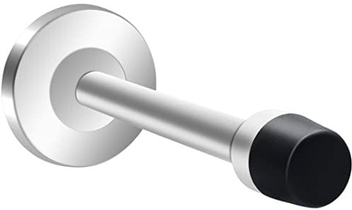 Door Stopper, 5 inch Long Door Stop Stainless Steel Door Stops Wall Mounted with Sound Dampening Rubber Tip Wall Protector Brushed Door Stop for Prevent Door Slamming, Brushed Nickel Silver