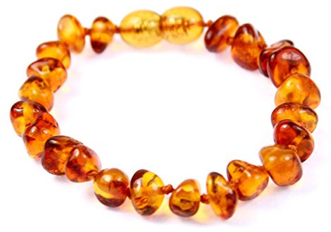 SilverAmber Jewellery UK New Baltischer Bernstein Fußkettchen Cognac - Handmade 100% echte Bernsteinperlen - Premium Qualität - Größen 12-25cm - (15,5cm), 12-25 cm - 15.5 cm, Papier