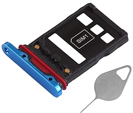 OnlyTech - Tiroir/Support de la Carte Double sim et Carte mémoire Micro SD du Huawei P30 Pro Bleu + Outil d'extraction