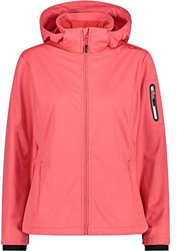 CMP - Leichte Softshelljacke für Damen mit abnehmbarer Kapuze, Koralle, D36