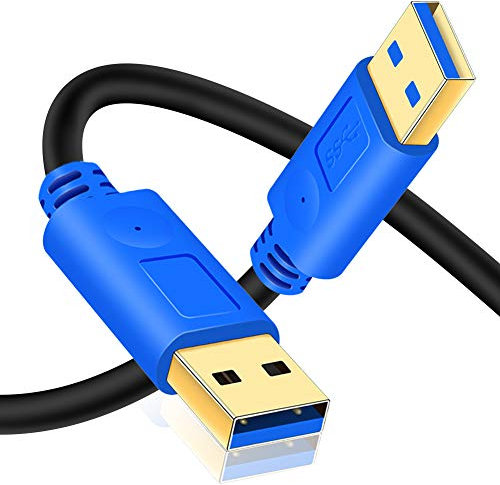 Hanprmeee Cavo USB 3.0 Maschio a Maschio, Cavo 5Gbps per Dischi Rigidi, Altoparlanti, Computer, Lettore Blu-Ray, DVD, Raffreddamento PC Portatile (0.5M/2Pack)