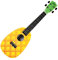 Classic Cantabile UC-240A ANA 24 Konzert-Ukulele Pineapple - 18 Bünde - Mensur: 38 cm (15) - Nylon Saiten - Ananas-Design mit Kunstdruck auf Decke und grüner Kopfplatte - Inklusive Gigbag - Gelb