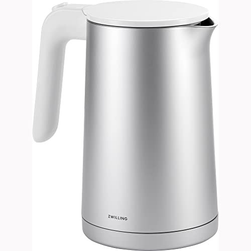 ZWILLING Enfinigy Cool Touch Bouilloire électrique 1 litre, bouilloire à thé sans fil et eau chaude – Argent
