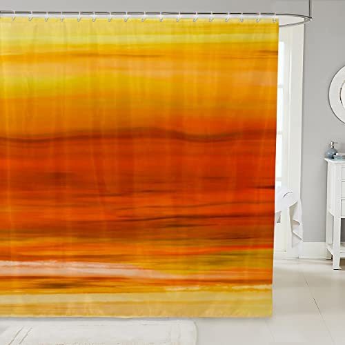 Loussiesd Yellow Bath Curtain Set - Gradient Yellow Orange Shower Curtains 59x71 Inch for Teens Stalls Bathtubs - Modern Minimalist Waterproof Fabric