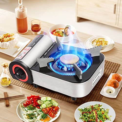 Cuisinière à Cassette Portable, Cuisinière à Gaz Butane Extérieur Camping Réchaud à Gaz Portable, 2.1kw Mini Four à Cassette avec Mallette de Transport