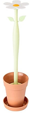 Vigar - Escobilla de Baño - Modelo Flower Power - 11,5 x 11,5 x 47 cm - Limpieza del Inodoro - Accesorio para WC - Escobillero Original de Flor - Verde y Marrón