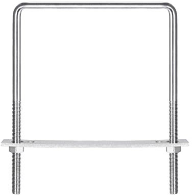 sourcing map Square U-Bolts, 162mm(6.38) Inner Width 210mm Length M10 304 Stainless Steel U Clamp Bolt with Nuts and Plates, for Boat Trailer