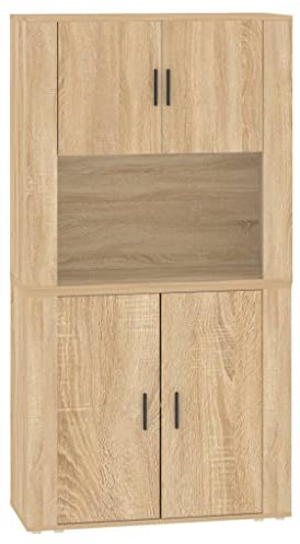 vidaXL Highboard, Sideboard mit viel Stauraum, Mehrzweckschrank Aktenschrank Wandmontage, Kommode Schrank für Wohnzimmer, Modern, Sonoma Eiche Holzwerkstoff
