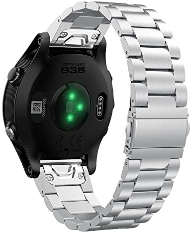 AISPORTS Compatible con Garmin Fenix 7S/6S/6S Pro/5S/5S Plus Correa de Acero Inoxidable, 20mm Ajuste Rápido Correa de Reloj Pulsera Hebilla de Metal Pulsera Correa de Repuesto para Garmin D2 Delta S