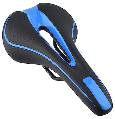 Robuster Mountainbike-Sattel, Schwarz-Blau