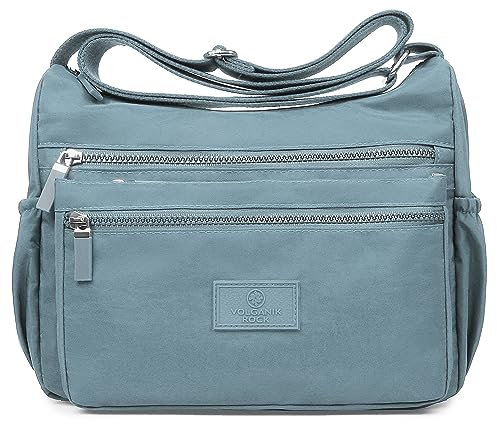 VOLGANIK ROCK Kleine Handtasche Damen aus Wasserabweisendes Nylon Umhängetasche Damen Mittelgroß Leichtgewichte Umhängetasche Schultertasche Crossbody Bag Tasche für Den Alltag Reisetasche