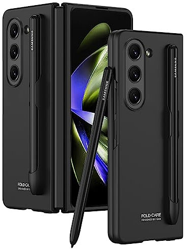 COQUE Custodia Samsung Galaxy Z Fold 5 Cover,Guscio ultra sottile della fessura della penna,Custodia per telefono pieghevole a prova di caduta per Samsung Galaxy Z Fold5 5G-Nero