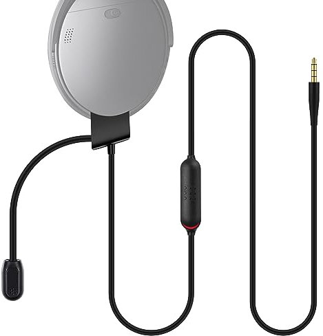 QC35 - Microfono compatibile con cuffie Bose QC35 e QC35 II, cavo per microfono da gioco Boom con interruttore muto, per PS4, PS5, PC, laptop, controller Xbox One